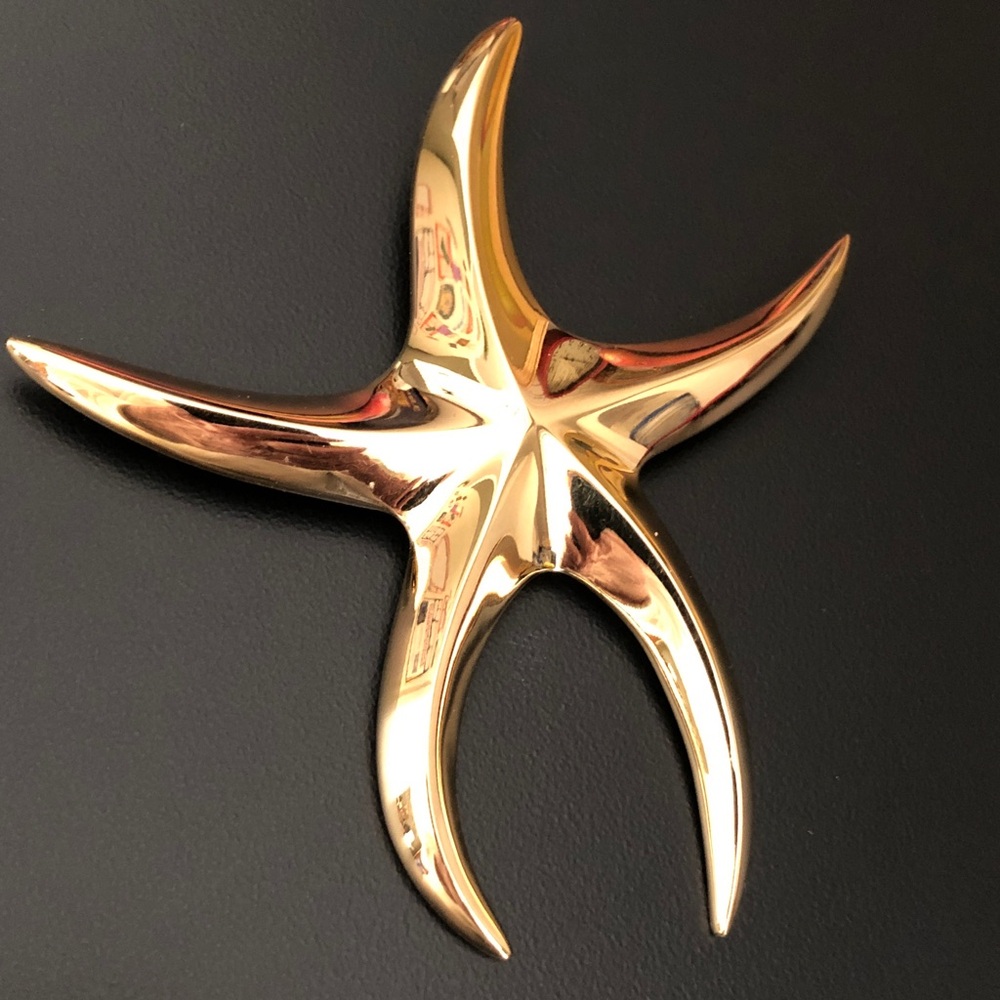MONET Vintage Large Gold Starfish Brooch